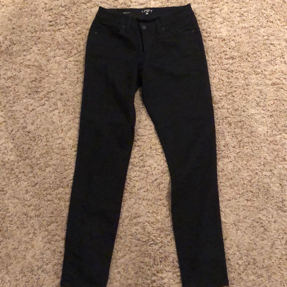 LOFT 26/2 Curvy Skinny Black Jeans